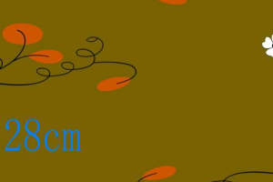 橄榄绿底橙色藤蔓 服装印花设计素材