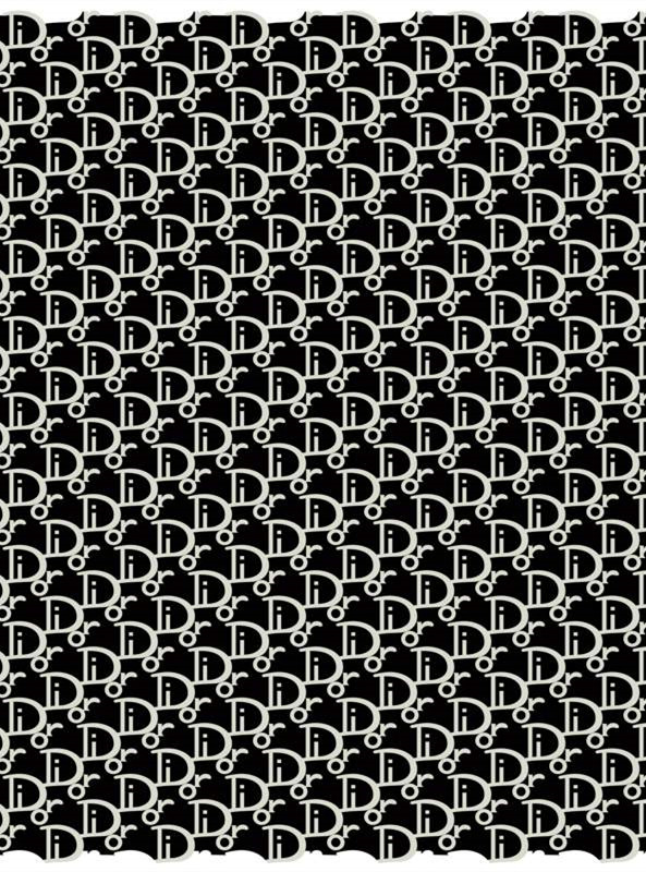 Dior经典黑白花纹面料印花 高端服装印花素材推荐