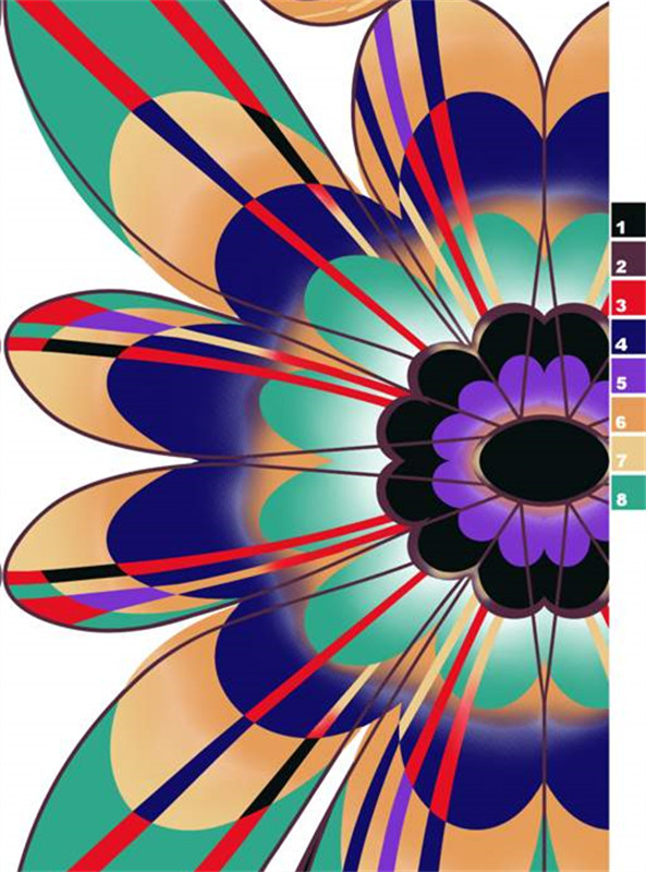 时尚几何花卉面料印花素材 服装印花设计灵感