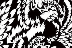 时尚黑白抽象面料印花素材，适用于高端服装印花设计