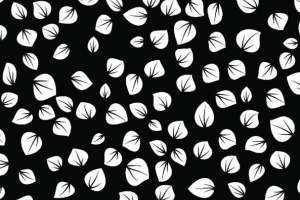 经典黑白叶纹面料印花 时尚服装印花设计素材