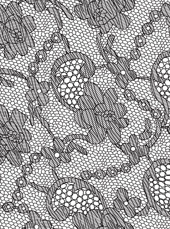 复古蕾丝风面料印花素材,适用于高端服装印花设计