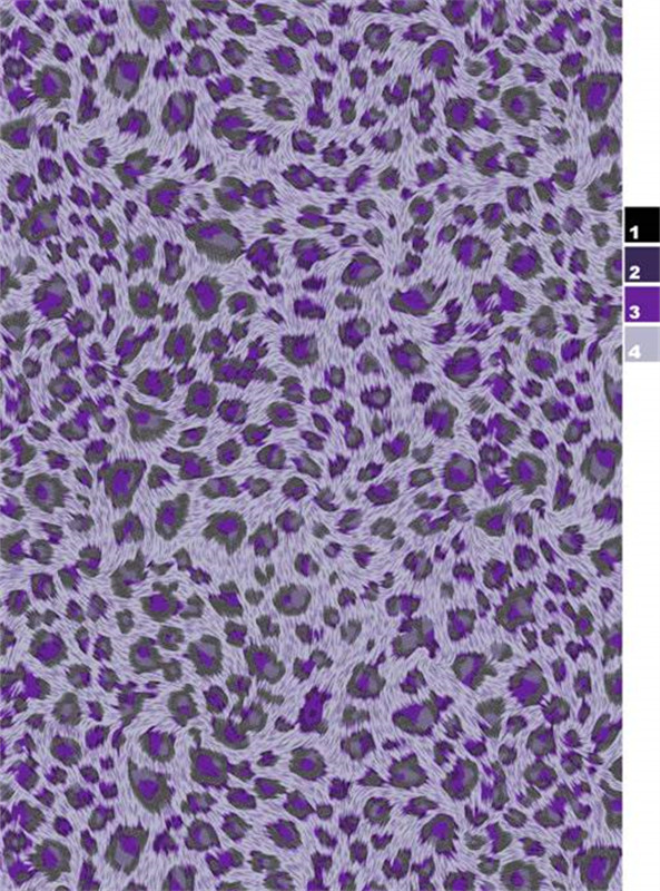 时尚紫色豹纹面料印花素材,打造个性服装印花设计