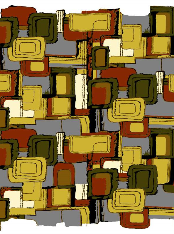 复古几何风面料印花素材 时尚服装印花设计灵感