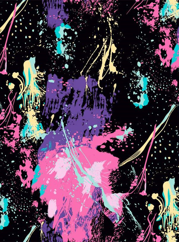 时尚泼墨风面料印花素材 创意服装印花设计灵感