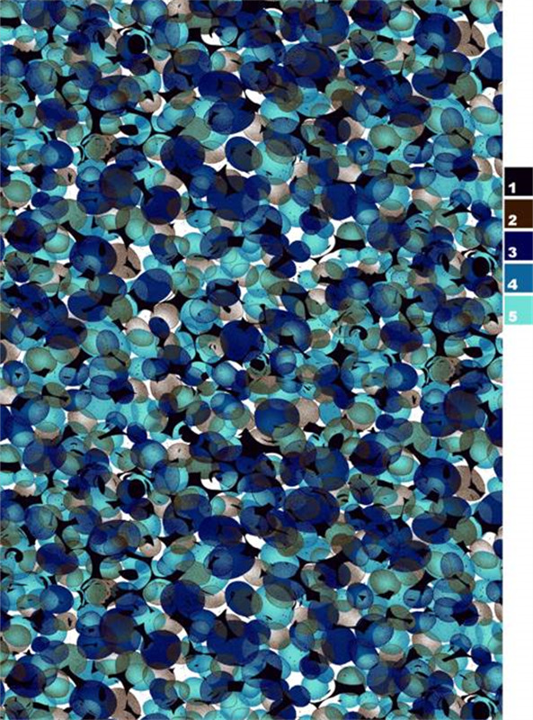 抽象圆形渐变蓝面料印花素材 时尚服装印花设计
