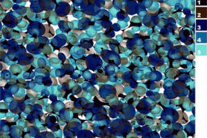 抽象圆形渐变蓝面料印花素材 时尚服装印花设计