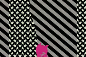 时尚几何与猫咪元素的服装印花设计素材