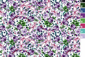 复古紫色花卉服装印花素材 浪漫田园风设计