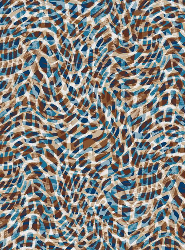 蓝棕抽象纹理面料印花设计素材推荐