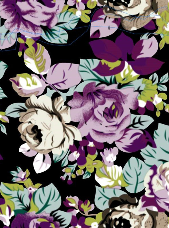 复古艺术风面料印花素材