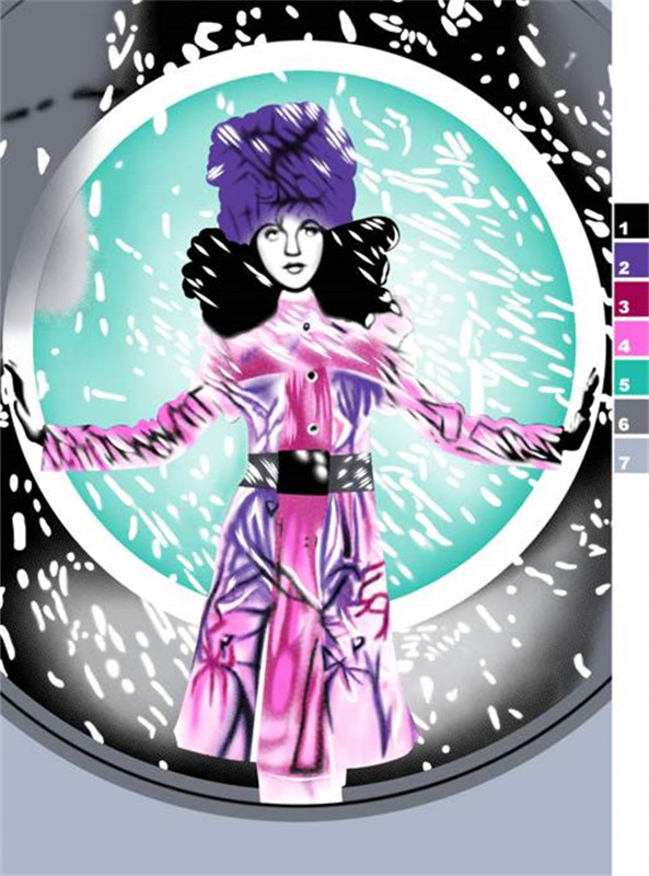 时尚插画风面料印花 服装印花素材推荐