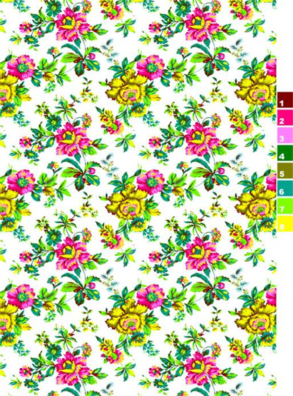 复古花卉面料印花 时尚服装印花设计素材