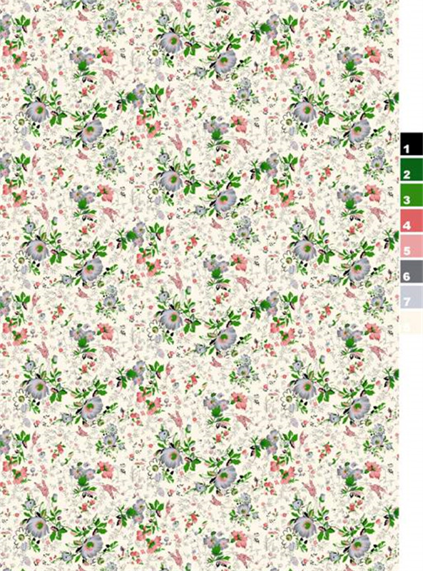 复古田园风碎花面料印花素材,适用于服装印花设计