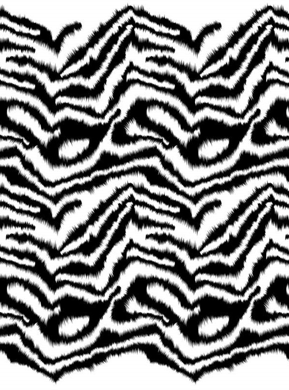 经典黑白斑马纹面料印花素材,适用于服装印花设计