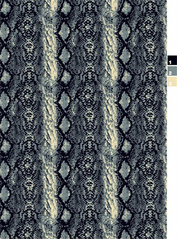 复古蛇纹与几何交织的面料印花设计素材