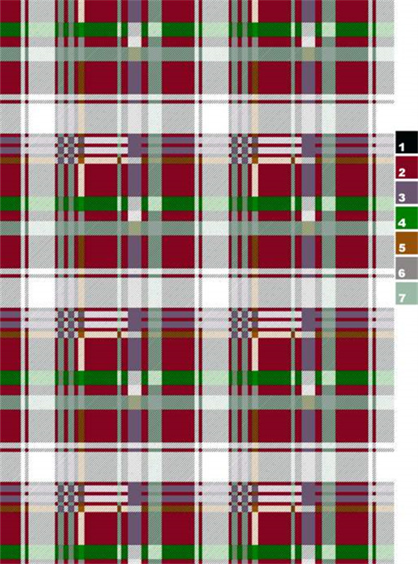 复古红绿格纹面料印花素材 经典服装印花设计