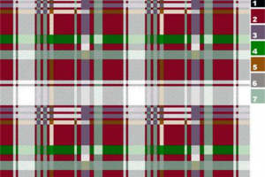 复古红绿格纹面料印花素材 经典服装印花设计
