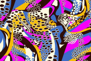 时尚撞色抽象花纹面料印花素材 创意服装印花设计灵感