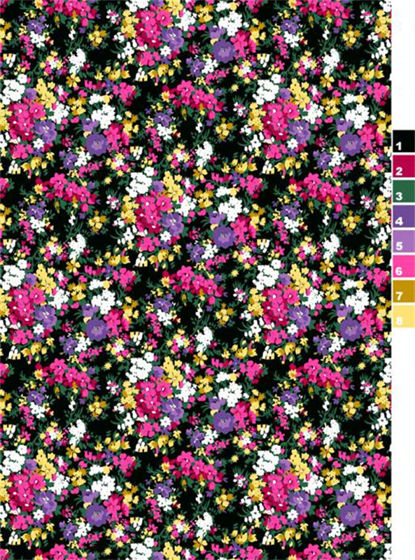 多彩小碎花面料印花 夏季服装印花素材推荐