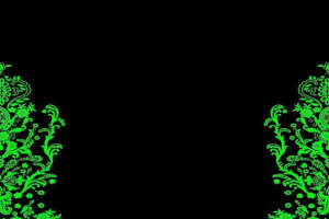 复古绿色花纹边框 高端服装印花面料素材推荐