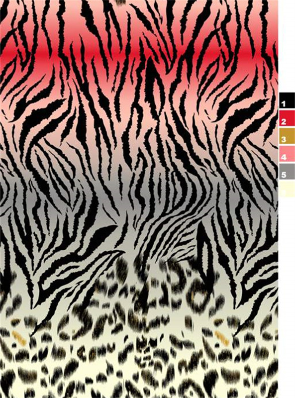 时尚渐变斑马豹纹面料印花 服装印花素材推荐