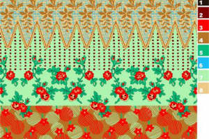 复古花卉与几何纹样 时尚服装印花面料设计素材