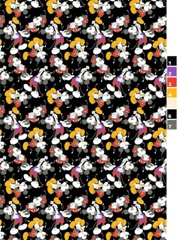 复古卡通老鼠面料印花 时尚服装印花素材推荐