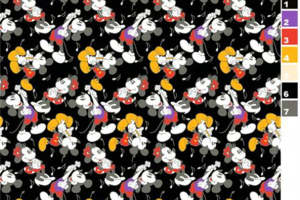 复古卡通老鼠面料印花 时尚服装印花素材推荐