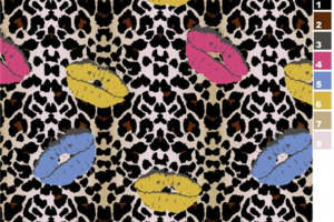 时尚豹纹唇印面料印花素材 服装印花设计灵感