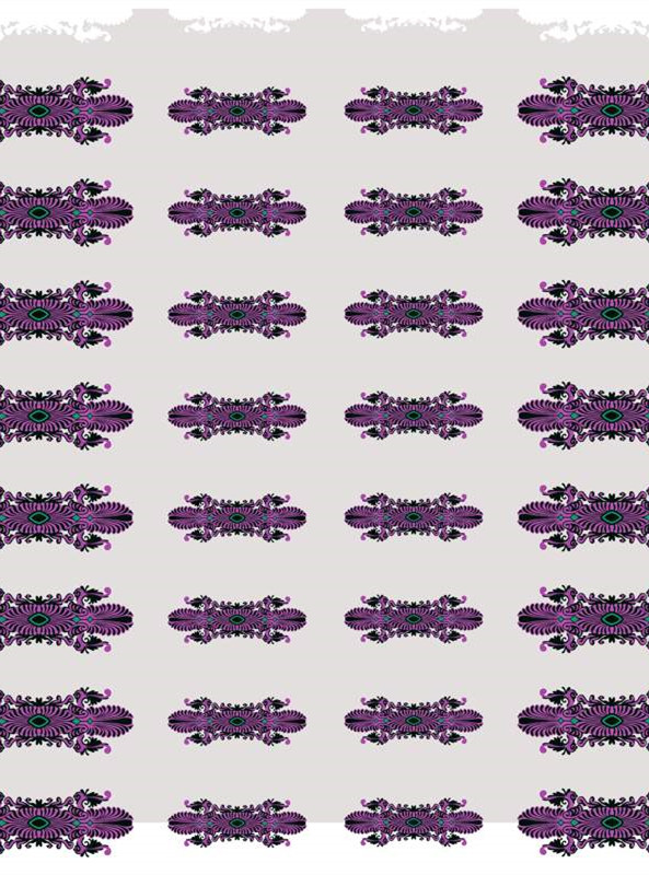 复古民族风紫色花卉面料印花图案素材