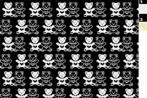 经典小熊图案 黑白风面料印花素材 适用于服装印花设计