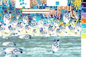 时尚几何与海洋元素融合的面料印花素材