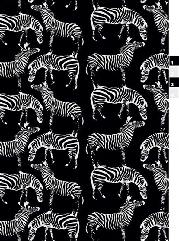 时尚黑白斑马纹面料印花素材,适用于潮流服装印花设计