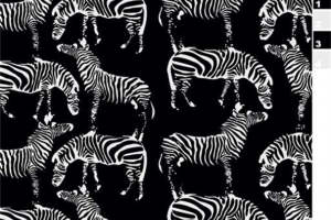 时尚黑白斑马纹面料印花素材，适用于潮流服装印花设计