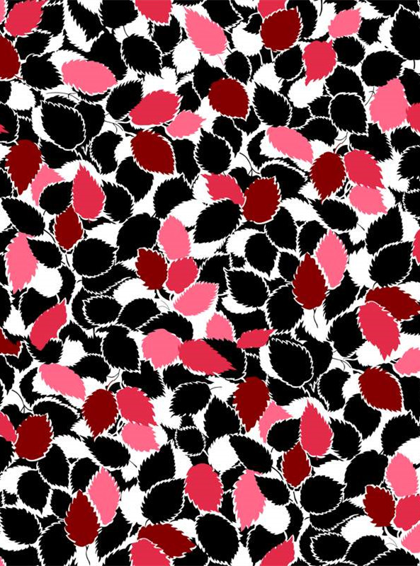 现代抽象叶纹服装印花面料设计素材