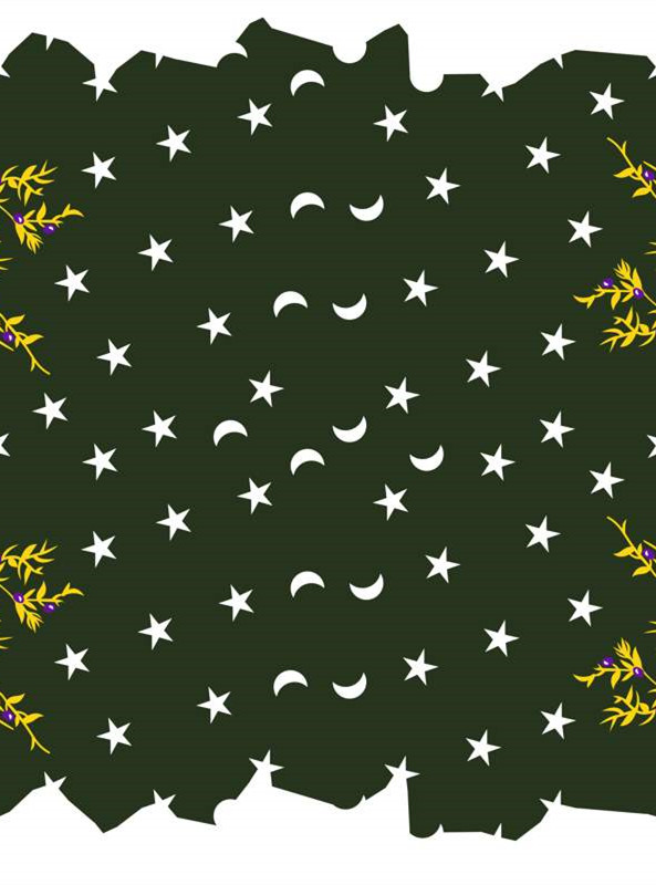 复古星空花卉面料印花素材