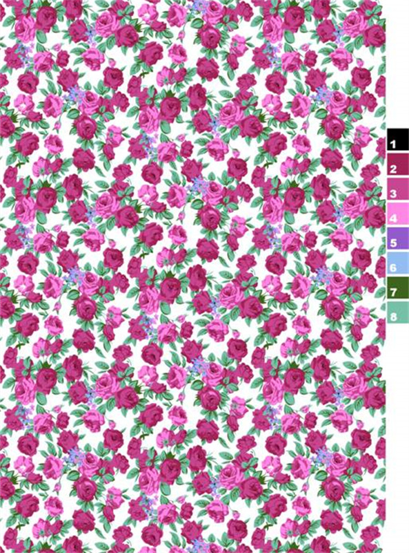 浪漫玫瑰花纹面料印花素材