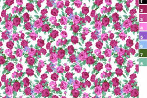 浪漫玫瑰花纹面料印花素材