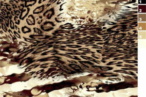 复古豹纹与抽象纹理融合的面料印花素材