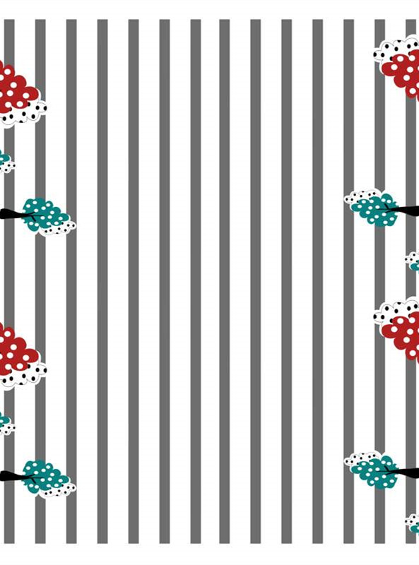 复古竖条纹花卉面料印花素材 时尚服装印花设计灵感