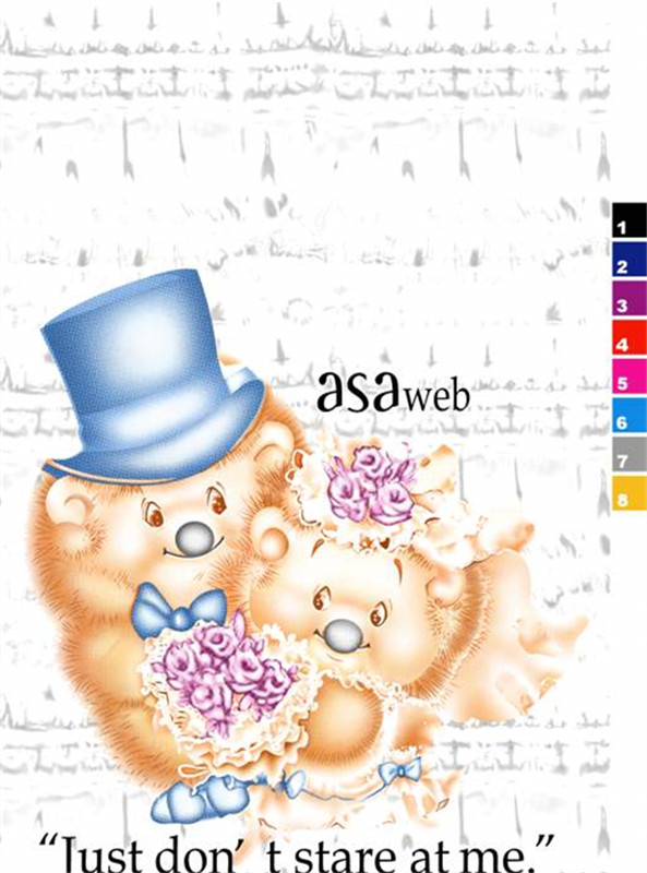 复古可爱小熊图案 面料印花素材推荐