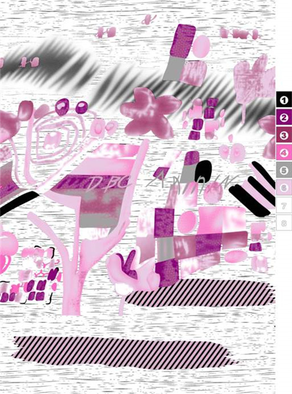 时尚粉色系抽象面料印花素材 创意服装印花设计灵感