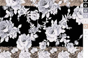 复古花卉与豹纹交织的面料印花素材，专为时尚服装打造