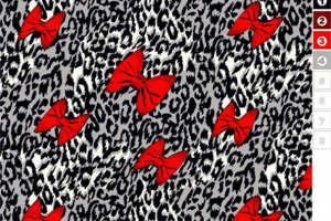 时尚豹纹红蝴蝶结面料印花 服装印花设计素材