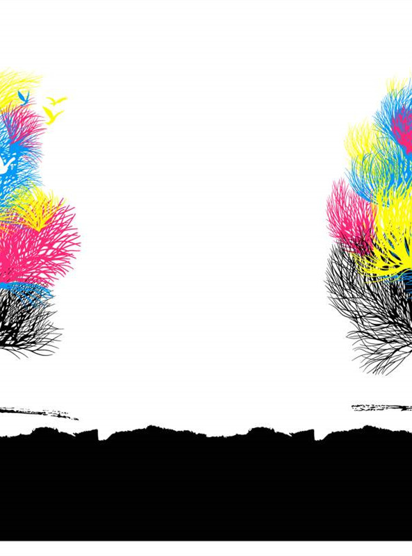 时尚对称设计 彩色羽毛纹理 服装印花素材推荐