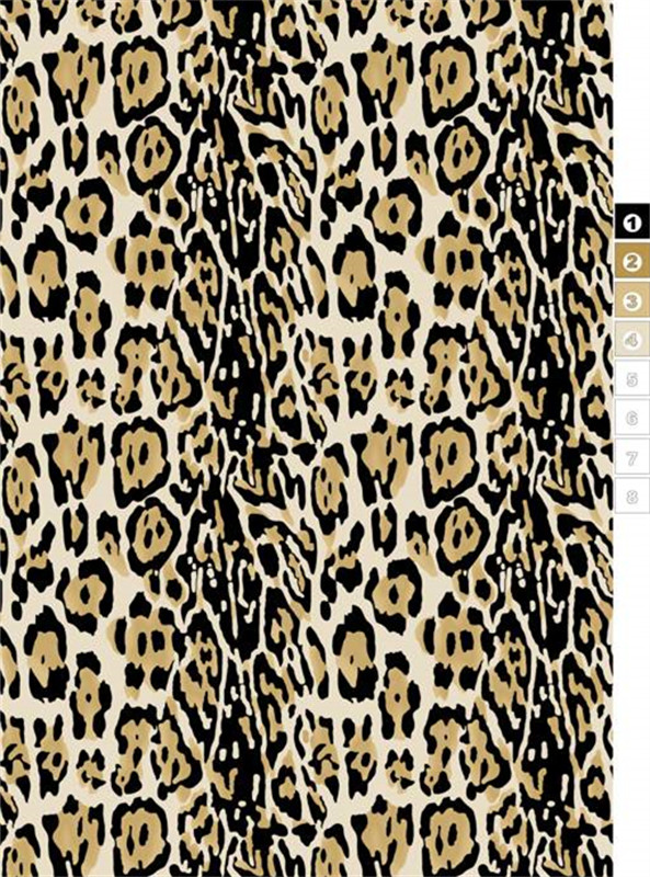 经典豹纹面料印花设计,适用于时尚服装印花素材