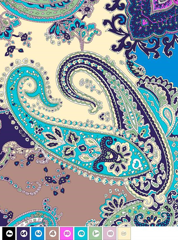 复古佩斯利花纹面料印花素材 时尚服装印花设计