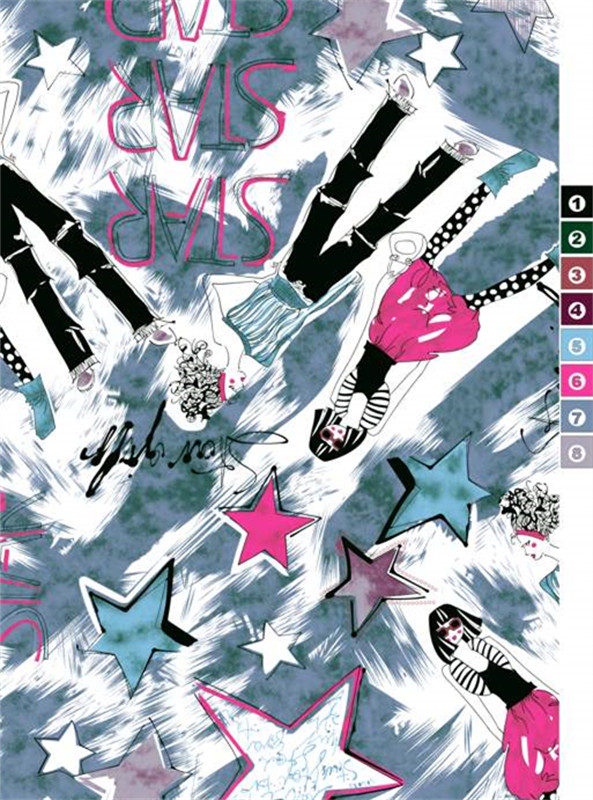 星空涂鸦风服装印花素材 时尚面料设计灵感