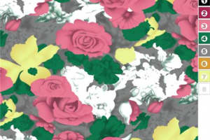 复古花卉面料印花素材 浪漫玫瑰图案适用于春夏服装